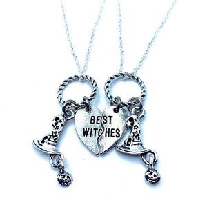 Best Witches Necklaces Set Of 2 Halloween Witch Friends Gift